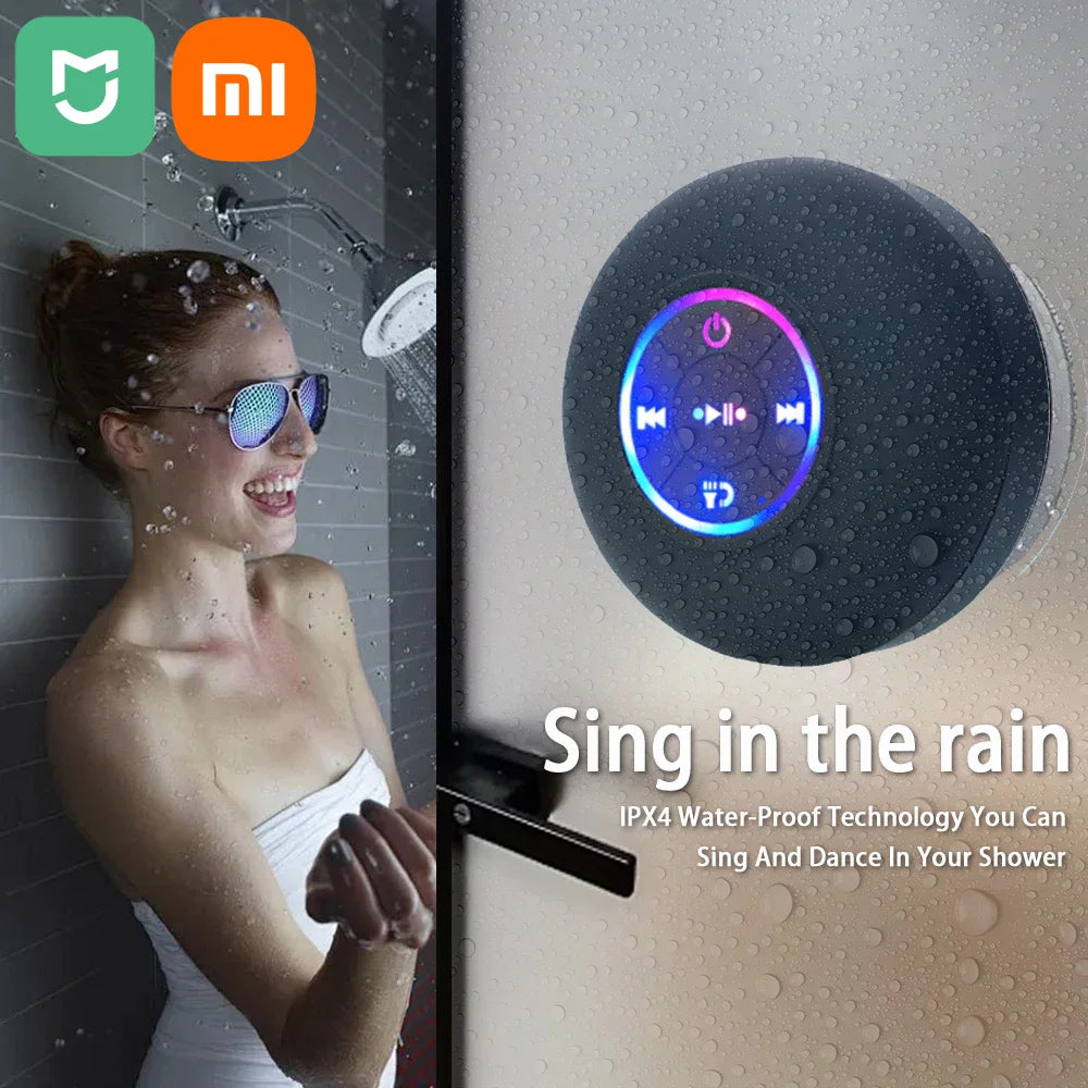 Portable Wireless Bluetooth Shower Speaker with LED Light