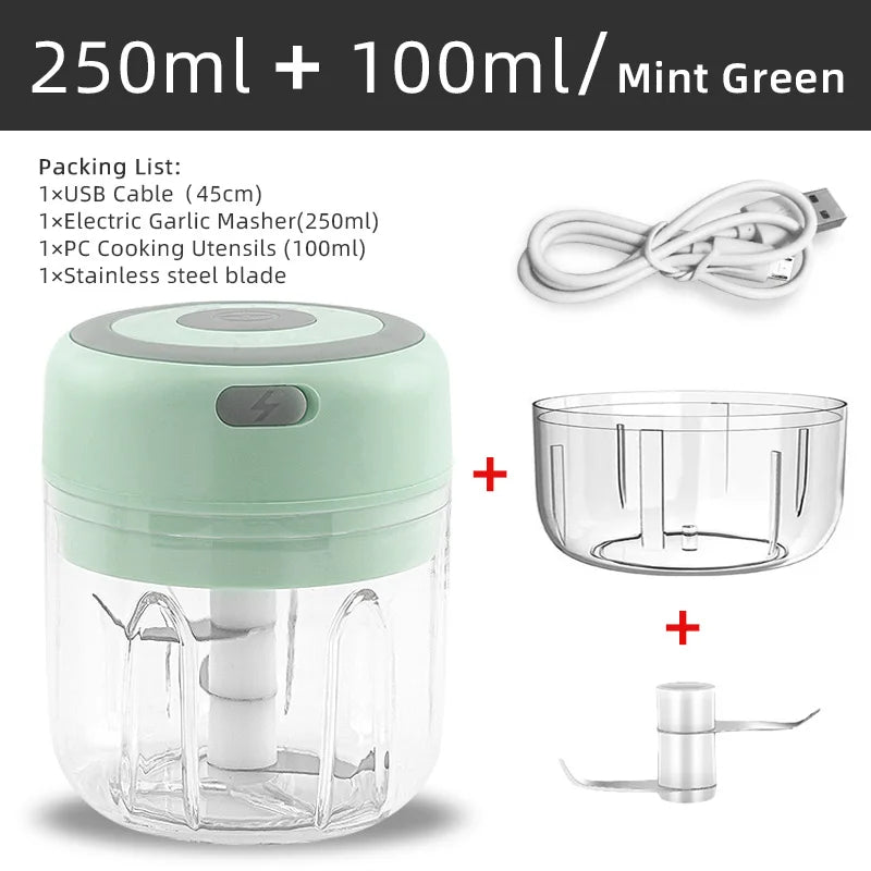 Portable Electric Onion, Garlic and Vegetable Chopper-Grinder