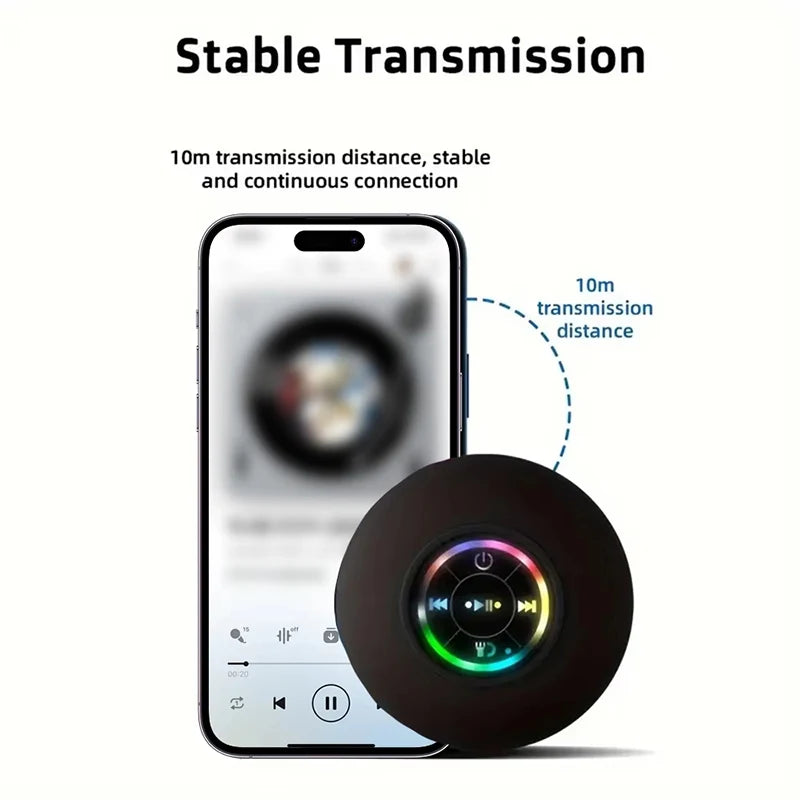 Portable Wireless Bluetooth Shower Speaker with LED Light