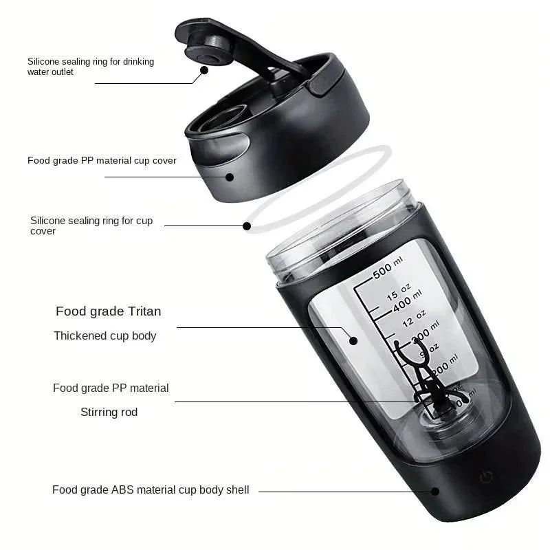 650ML Premium Electric Protein Shaker Bottle